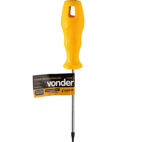 Chave hexalobular reta T10 com cabo Chave hexalobular reta T10 com cabo