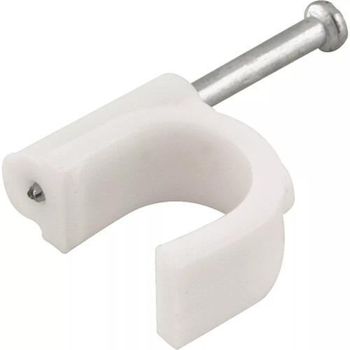 Grampo plástico redondo para fios 10 mm² com 100 peças Grampo plástico redondo para fios 10 mm² com 100 peças
