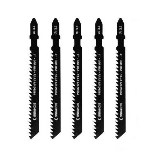 Lâmina serra tico tico 100 mm 8 dentes para madeira 5 peças - BOM-5130 Lâmina serra tico tico 100 mm 8 dentes para madeira 5 peças - BOM-5130
