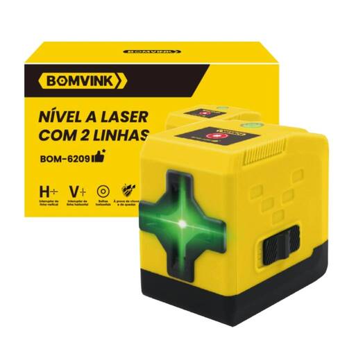 Nível a laser verde 2 linhas com bolsa e suporte - BOM-6209 Nível a laser verde 2 linhas com bolsa e suporte - BOM-6209