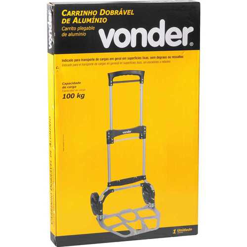 Carrinho dobr�vel em alum�nio para carga at� 100 kg