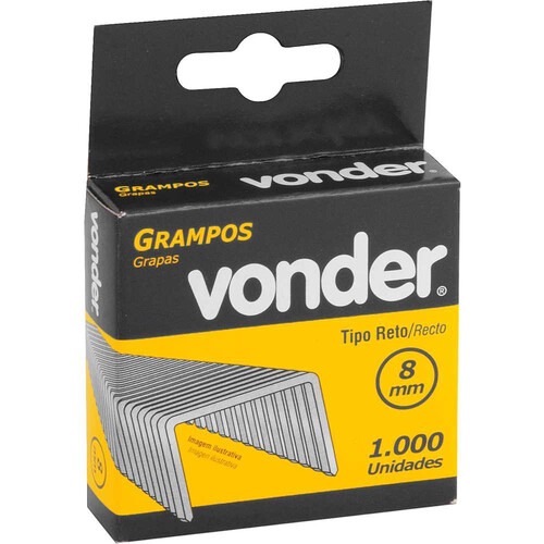 Grampo para grampeador manual 8 mm com 1.000 peças Grampo para grampeador manual 8 mm com 1.000 peças