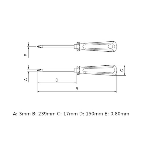 Chave phillips isolada 1/8 x 6 Chave phillips isolada 1/8 x 6
