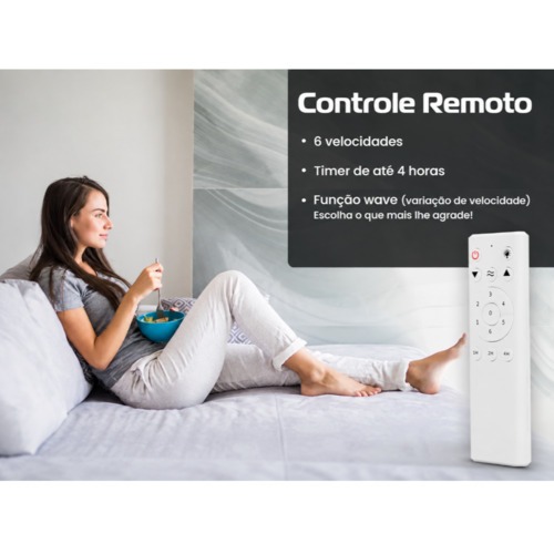 Ventilador de teto 3 pás Inverter com controle bivolt - Ciclo Inverter 110V/220V Ventilador de teto 3 pás Inverter com controle bivolt - Ciclo Inverter 110V/220V