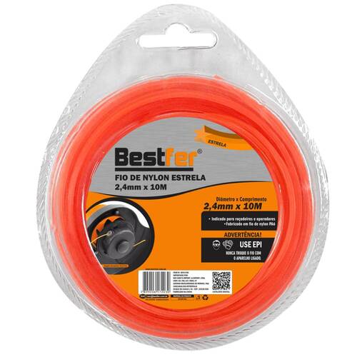 Fio de nylon estrela para ro�adeira 2,4 mm x 10 metros - BFH1768