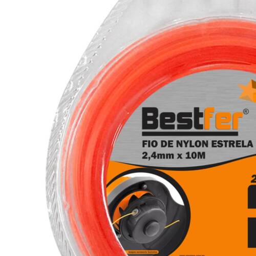 Fio de nylon estrela para ro�adeira 2,4 mm x 10 metros - BFH1768