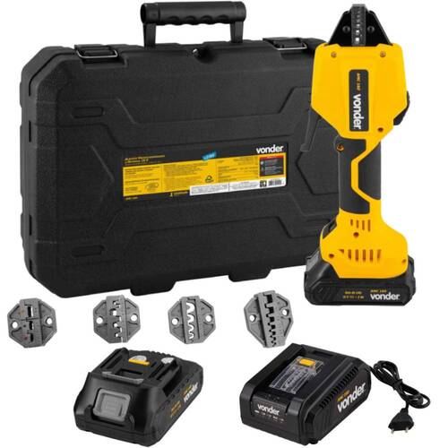 Alicate microcrimpador a bateria 18V 2Ah 0,25 a 16mm com 2 baterias AMC 160 110V/220V Alicate microcrimpador a bateria 18V 2Ah 0,25 a 16mm com 2 baterias AMC 160 110V/220V