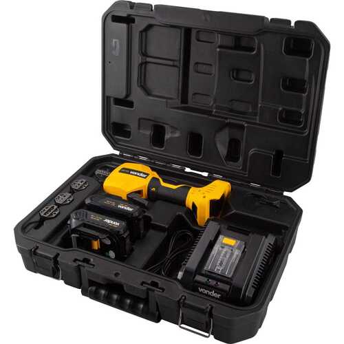 Alicate microcrimpador a bateria 18V 2Ah 0,25 a 16mm com 2 baterias AMC 160 110V/220V Alicate microcrimpador a bateria 18V 2Ah 0,25 a 16mm com 2 baterias AMC 160 110V/220V