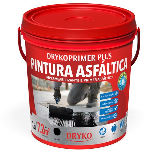 Impermeabilizante Pintura Asfáltica 3,6L - DrykoPrimer PLUS Impermeabilizante Pintura Asfáltica 3,6L - DrykoPrimer PLUS