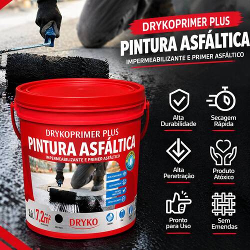 Impermeabilizante Pintura Asfáltica 3,6L - DrykoPrimer PLUS Impermeabilizante Pintura Asfáltica 3,6L - DrykoPrimer PLUS