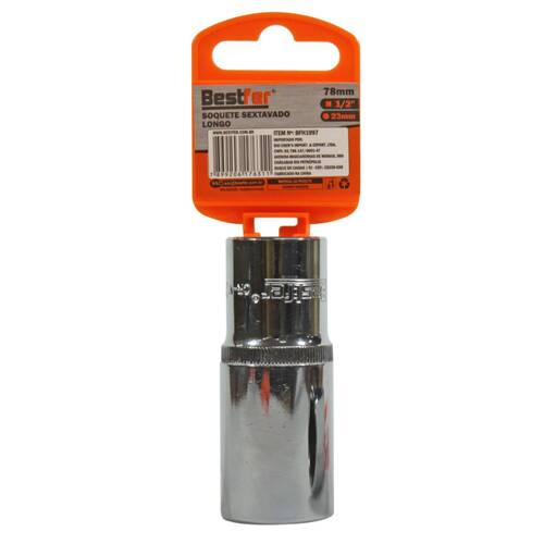 Soquete sextavado longo 23 mm com encaixe 1/2 Soquete sextavado longo 23 mm com encaixe 1/2