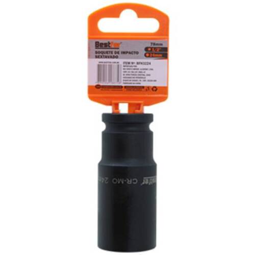 Soquete sextavado de impacto longo 24 mm encaixe 1/2