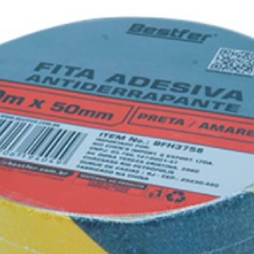 Fita adesiva antiderrapante 50 mm x 20 m zebrada