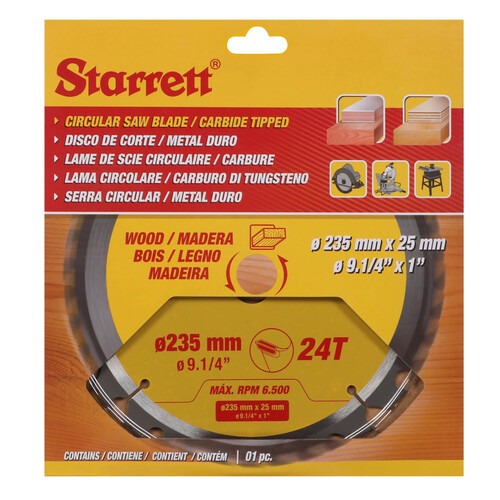 Disco de serra para madeira 235 x 25 mm 24 dentes - CCS235-24CW Disco de serra para madeira 235 x 25 mm 24 dentes - CCS235-24CW