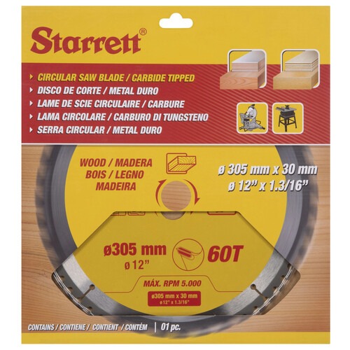 Disco de serra para madeira 305 x 30 mm 60 dentes - CCS305-60DW Disco de serra para madeira 305 x 30 mm 60 dentes - CCS305-60DW