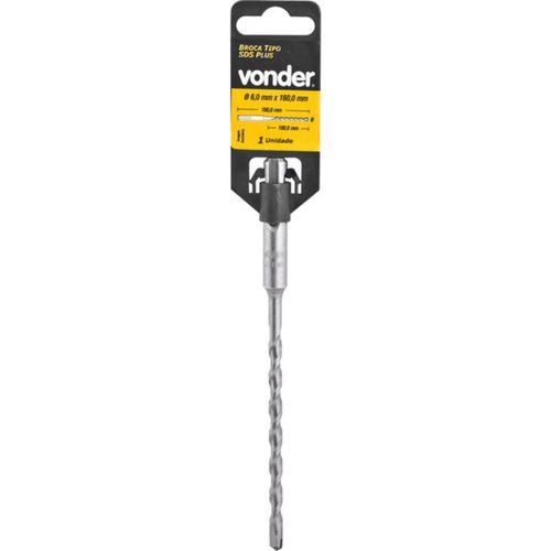 Broca de wídea para concreto 6 x 100 x 160 mm - SDS Plus Broca de wídea para concreto 6 x 100 x 160 mm - SDS Plus