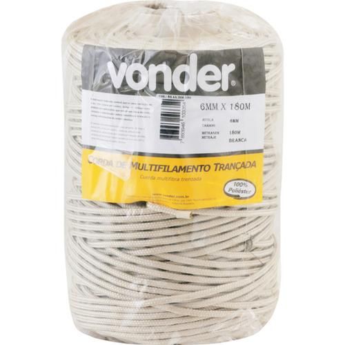 Corda multifilamento tran�ada 6 mm rolo com 180 metros