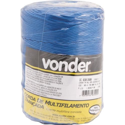Corda multifilamento 2,0 mm azul rolo com 408 metros Corda multifilamento 2,0 mm azul rolo com 408 metros