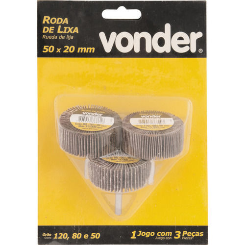 Jogo de rodas de lixa 50 mm x 20 mm com 3 peças Jogo de rodas de lixa 50 mm x 20 mm com 3 peças