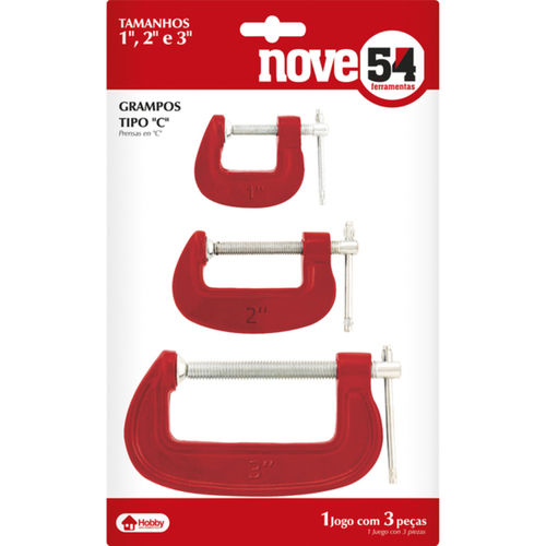 Jogo de grampos tipo C com 3 peças Jogo de grampos tipo C com 3 peças