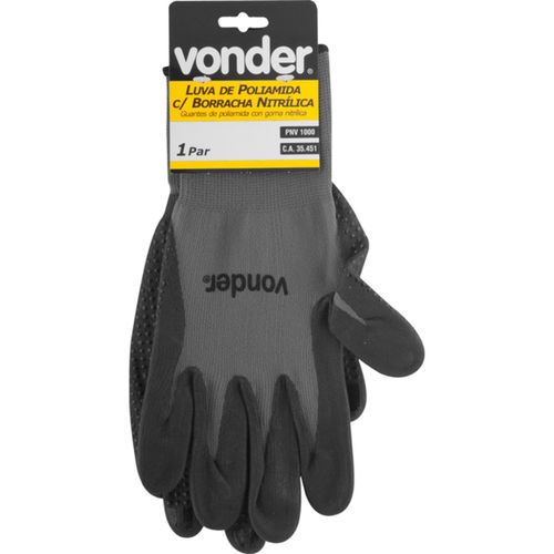 Luva de poliamida com borracha nitr�lica  tamanho 10 -  PNV 1000