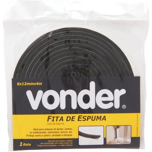 Fita de espuma adesiva 6 x 12 mm com 4 metros Fita de espuma adesiva 6 x 12 mm com 4 metros