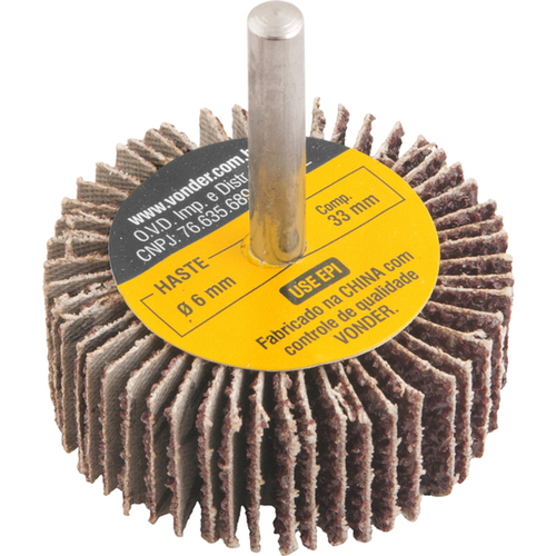 Roda de lixa 50 x 20 mm com haste grão 36 - 12.71.502.036 Roda de lixa 50 x 20 mm com haste grão 36 - 12.71.502.036
