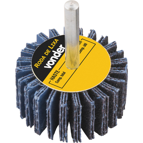 Roda de lixa 50 x 20 mm com haste grão 60 - 12.71.502.060 Roda de lixa 50 x 20 mm com haste grão 60 - 12.71.502.060