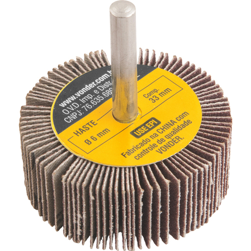 Roda de lixa 50 x 20 mm com haste grão 120 Roda de lixa 50 x 20 mm com haste grão 120