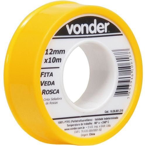 Fita veda rosca 12 mm x 10 metros Fita veda rosca 12 mm x 10 metros