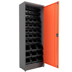 Arm�rio organizador gaveteiro com 47 gavetas pretas mistas