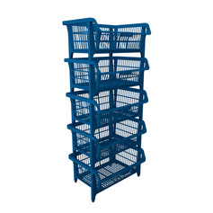 Cesto expositor 435 x 280 x 375 mm azul 5 pe�as - Pr�tico