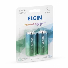 Pilha alcalina m�dia C com 2 unidades 