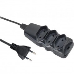 Extens�o el�trica 3 metros 3 tomadas 2 x 0,75mm 10A 2P