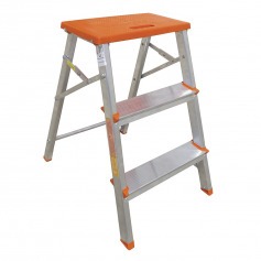 Escada banqueta de alum�nio 2 degraus + patamar - ESC0071