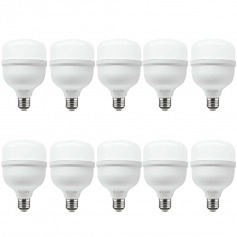 Kit 10 L�mpadas led super bulbo 20W 1680 l�mens branca fria - A80