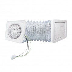 Exaustor para banheiro di�metro de 126 mm com grade e duto - KIT ITC 125