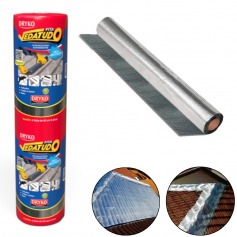Fita manta asf�ltica auto adesiva aluminizada multiuso 60 cm x 10 m - Vedatudo