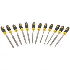 Jogo de limas agulha cabo emborrachado com 12 pe�as