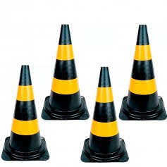 Kit 4 Cones para sinaliza��o 75 cm 2 faixas - RM-44