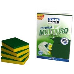 Esponja multiuso limpeza econ�mica dupla face 4 pe�as