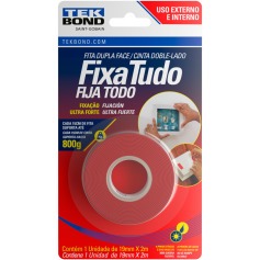 Fita dupla face acr�lica 19 mm x 2 m uso externo - Fixa Tudo