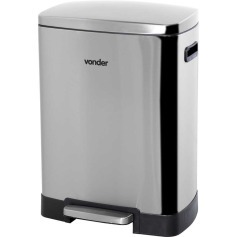 Lixeira inox retangular 50L com pedal
