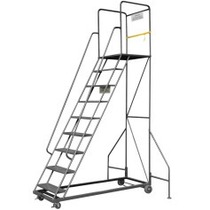 Escada plataforma de ferro 2,5 m 8 degraus + patamar - 58-B