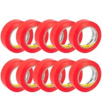 Fita isolante antichama 19 mm x 10 m vermelha com 10 pe�as