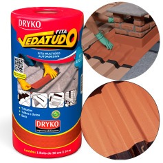 Fita manta asf�ltica telhado terracota auto adesiva 30 cm x 10 m - Vedatudo