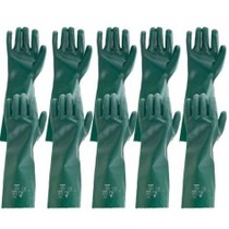 Kit 5 pares de luva pvc lisa com forro de algod�o 46 cm - PLV 0046