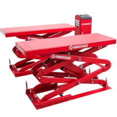 Elevador automotivo hidr�ulico pantogr�fico 3,5 T de embutir trif�sico vermelho - SL-3500