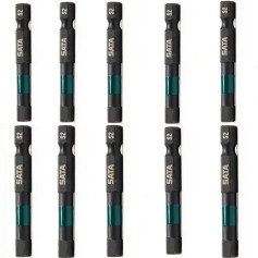Jogo de bits de impacto hexagonal 6 x 50mm encaixe de 1/4