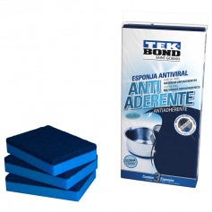 Esponja multiuso antiaderente dupla face azul 3 pe�as